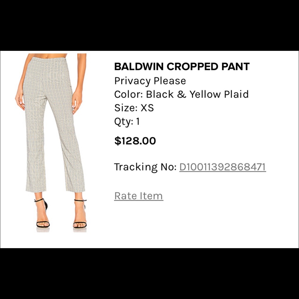 Privacy please plaid cropped pants XS